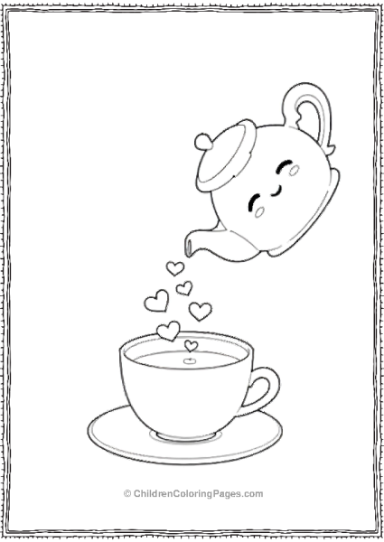 Teapot Pouring Hearts Valentine’s Poster Free PDF Printable