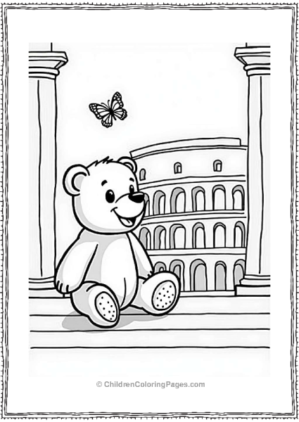 Teddy Bear At The Colosseum Free PDF Printable