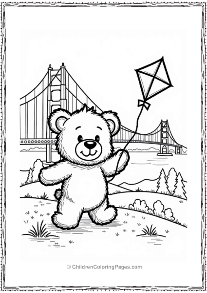 Teddy Bear At The Golden Gate Bridge Free PDF Printable