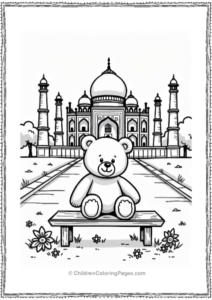 Teddy Bear At The Taj Mahal Free PDF Printable