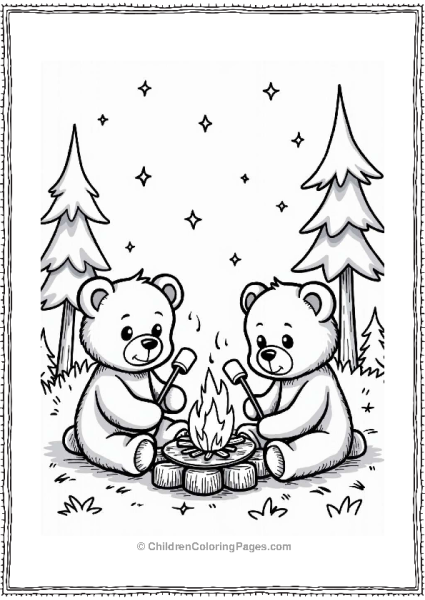 Teddy Bear Campfire Night Free PDF Printable