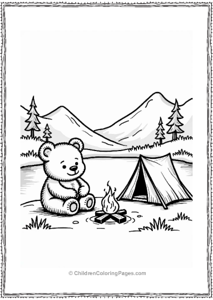 Teddy Bear Camping By The Lake Free PDF Printable