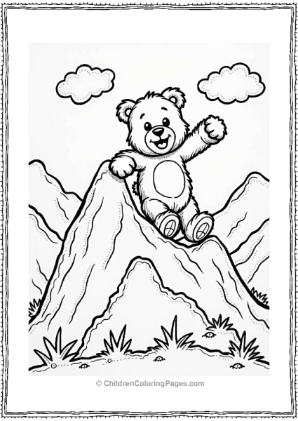 Teddy Bear Climbing A Mountain Free PDF Printable