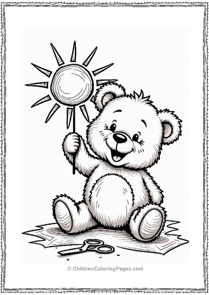 Teddy Bear Crafting A Colorful Sun Free PDF Printable