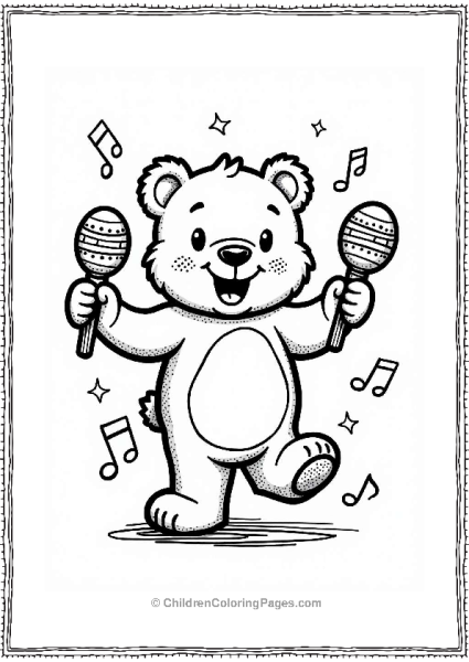 Teddy Bear Dancing With Maracas Free PDF Printable