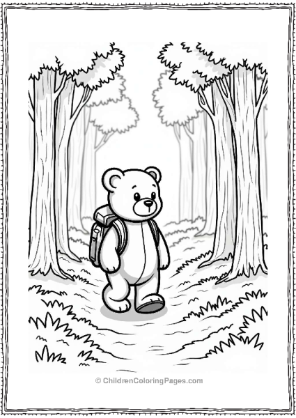 Teddy Bear Hiking In The Forest Free PDF Printable