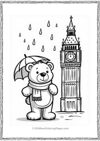 Teddy Bear In Front Of Big Ben Free PDF Printable