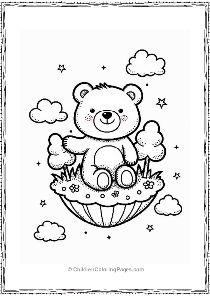 Teddy Bear On A Floating Island Free PDF Printable