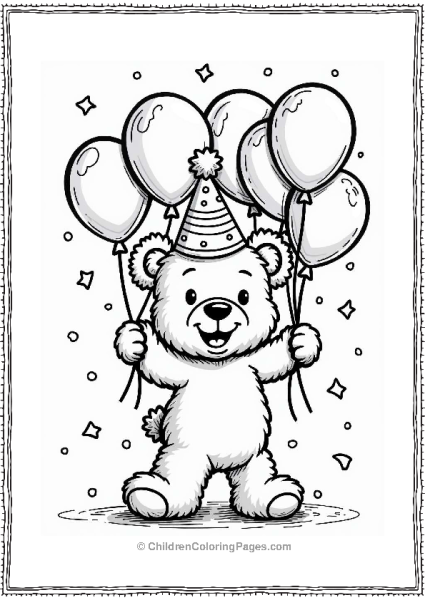 Teddy Bear Parade With Balloons Free PDF Printable