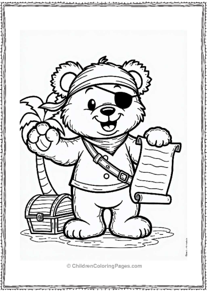 Teddy Bear Pirate With Treasure Map Free PDF Printable