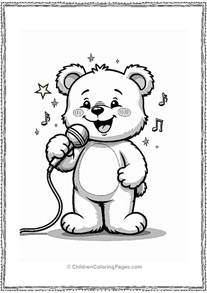 Teddy Bear Singing On Stage Free PDF Printable