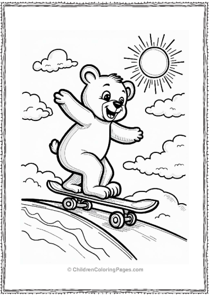 Teddy Bear Skateboarding Adventure Free PDF Printable