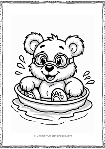 Teddy Bear Swimming In A Pool Free PDF Printable