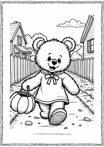 Teddy Bear Trick Or Treating Free PDF Printable