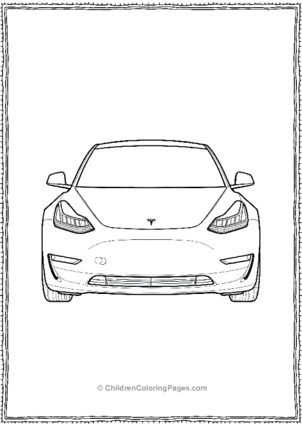 Tesla Badge On A Car Free PDF Printable