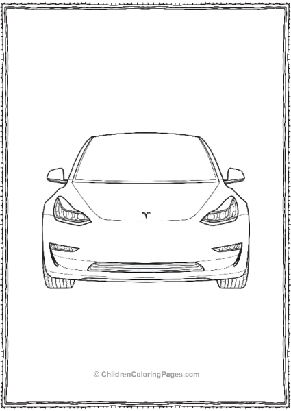 Tesla Model 3 Front Angle Free PDF Printable