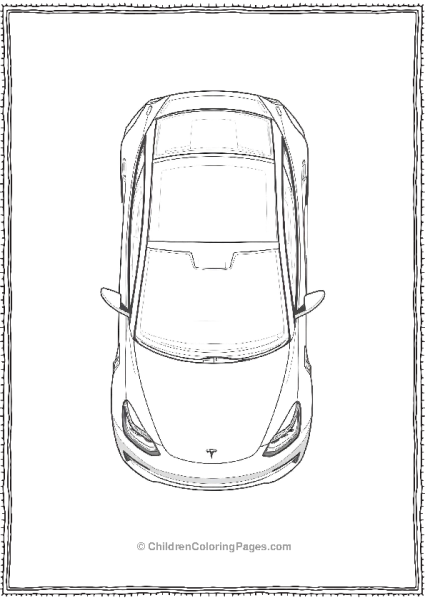 Tesla Model 3 Top Down Look Free PDF Printable