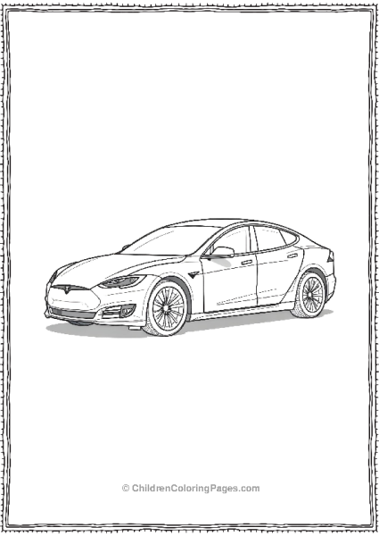 Tesla Model S Side View Free PDF Printable