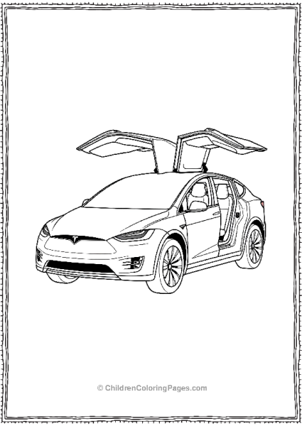 Tesla Model X With Falcon Wings Free PDF Printable