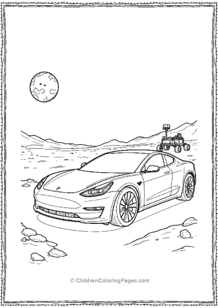 Tesla Roadster On Mars Free PDF Printable