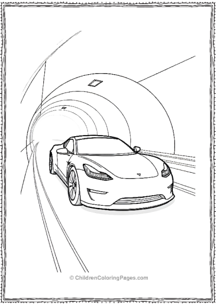 Tesla Roadster Speeding Through A Tunnel Free PDF Printable