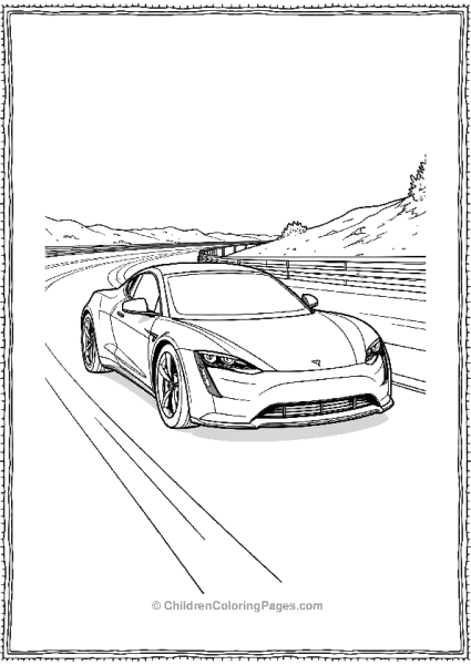 Tesla Roadster Speeding Free PDF Printable