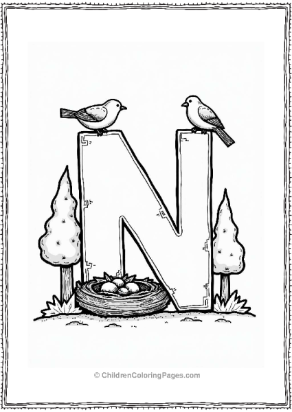 The Letter N Nest Free PDF Printable