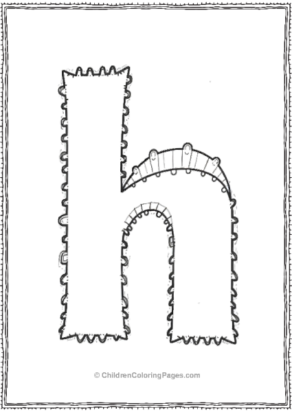 Thicklined Lowercase H With A Minimalist Design Free PDF Printable