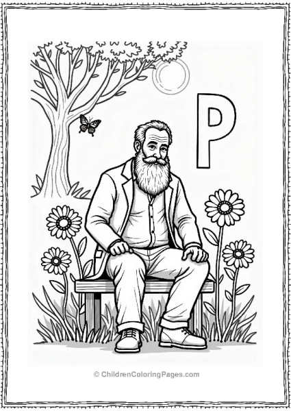 Thoughtful Philosopher With Flowers Free PDF Printable