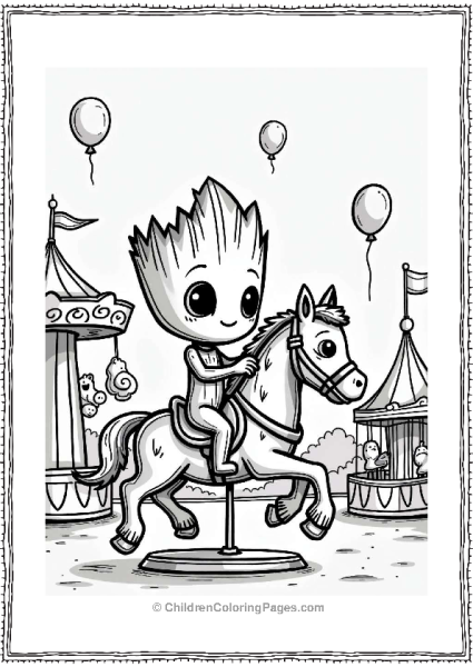 Tiny Groot At The Carnival Free PDF Printable