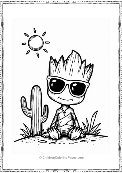 Tiny Groot In A Desert Adventure Free PDF Printable