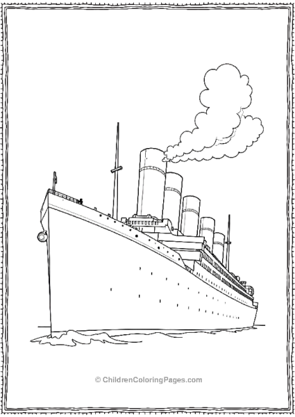 Titanic Four Funnels Producing Steam Free PDF Printable