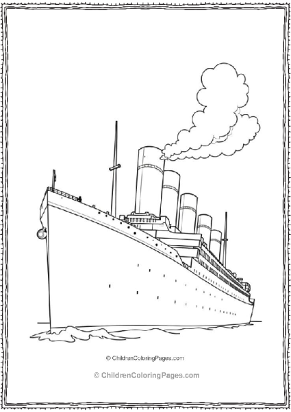 Titanic Four Funnels Producing Steam Free PDF Printable