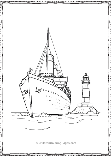 Titanic Sailing Past A Light House Free PDF Printable