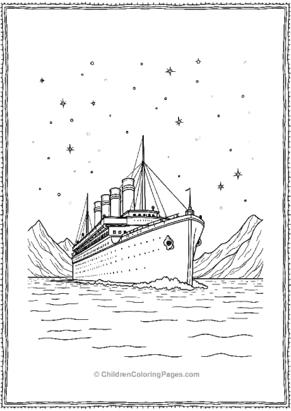 Titanic Sailing Under Northern Lights Free PDF Printable