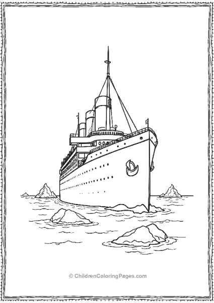 Titanic Surrounded By Small Icebergs Free PDF Printable