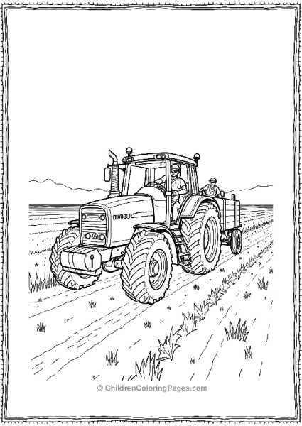 Tractor Carrying Farmworkers Free PDF Printable