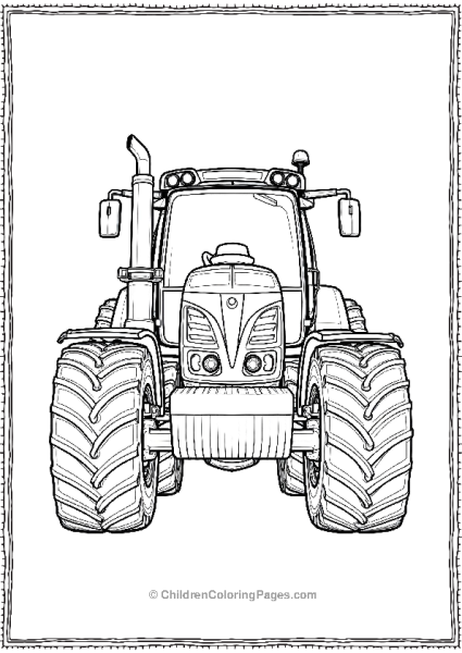 Tractor Frontfacing View Free PDF Printable