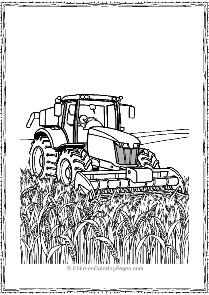 Tractor Harvesting Wheat Free PDF Printable