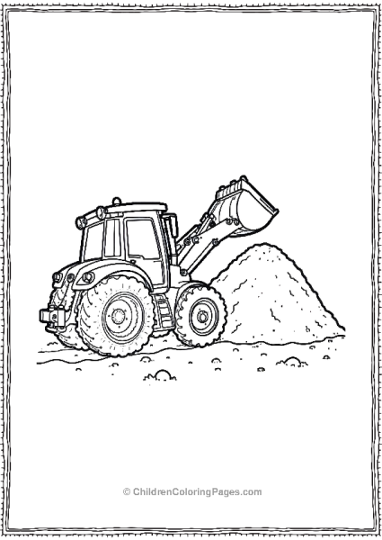 Tractor Moving A Pile Of Soil Free PDF Printable