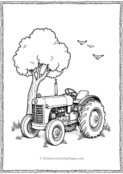 Tractor Parked Under A Tree Free PDF Printable