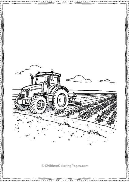 Tractor Using A Seeder To Seed Free PDF Printable