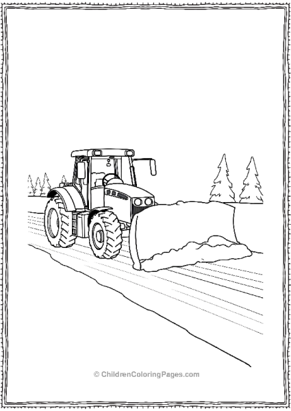 Tractor With A Snowplough Free PDF Printable