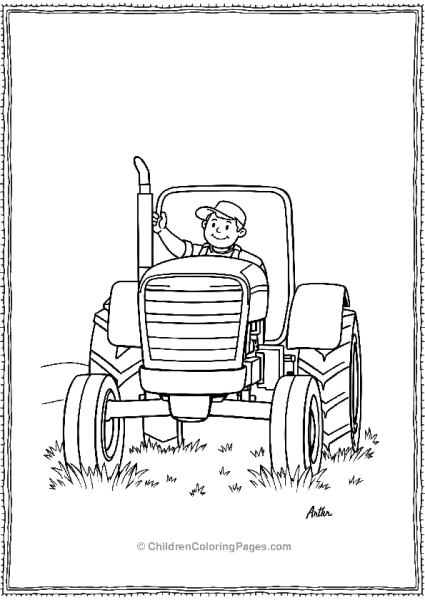 Tractor With Farmer Free PDF Printable