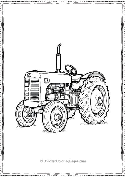 Tractor With Spoked Wheels Free PDF Printable