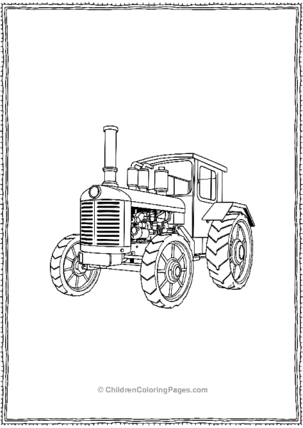 Tractor With Steam Pipes Free PDF Printable