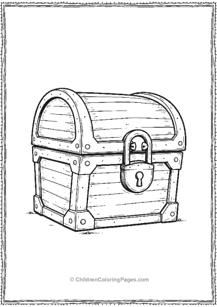 Pirate Treasure Chest Locked With A Large Padlock Free PDF Printable