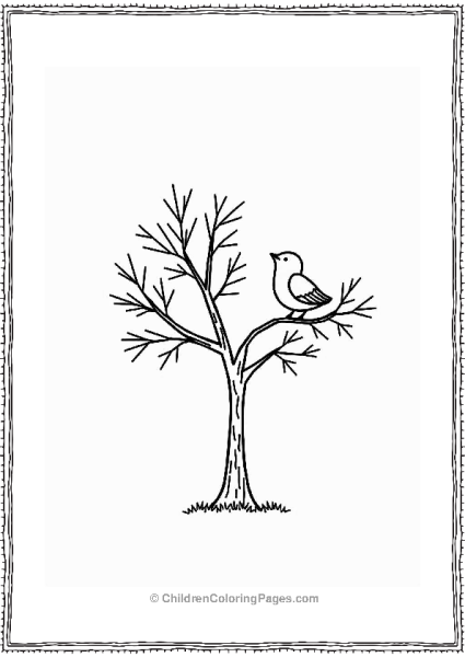 Tree Branch With Bird Free PDF Printable