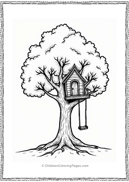 Tree Canopy With Treehouse Free PDF Printable