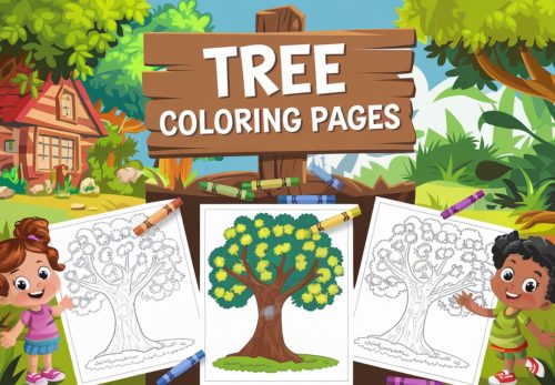 Tree Coloring Pages – Free PDF Printables For Kids 🌳🌲🖍️